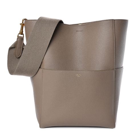 celine sangle small taupe|Small Seau Sangle bag in soft grained calfskin .